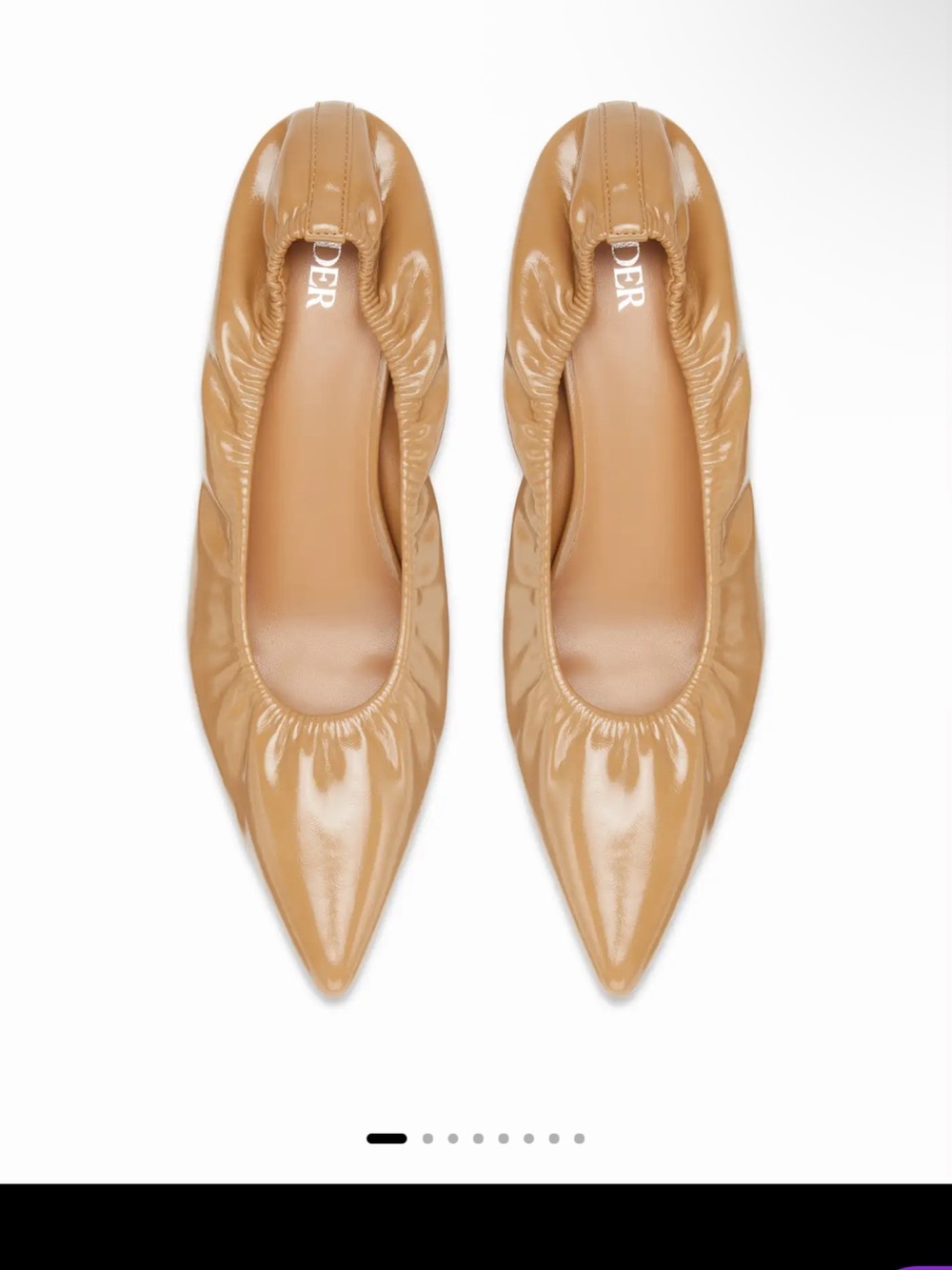 Cider Pointed Leather Low Heel in Camel